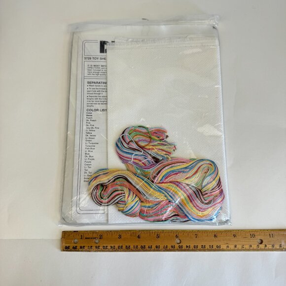 Vtg 1992 Dimensions Counted Cross Stitch Kit Toy Shelf Birth Record Baby Nursery - Picture 6 of 10